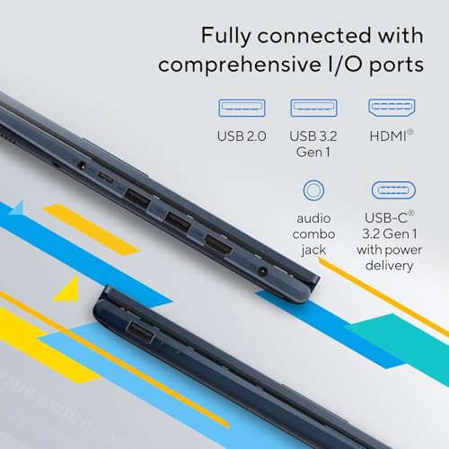 ASUS Vivobook 14 (2025),13th Gen, Intel Core i3-1315U, 8GB RAM, 512GB SSD, FHD, 14", (35.5 cm) Windows 11 Home, M365 Basic(1 Year)* Office 2024, Quiet Blue,1.4 Kg, X1404VA-EB322WS, Thin & Light Laptop