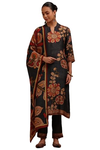 Soch Women's Muslin Salwar Suit Set (EWA5CD22276_Charcoal