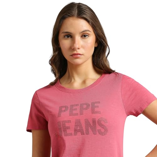 Pepe Jeans Women's Regular Fit T-Shirt (PL505935_Pink