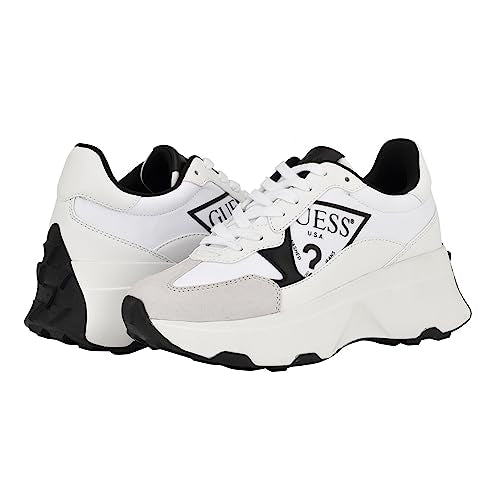 Guess Womens Calebb3Sneaker, White/Black 144, 4 UK