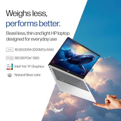 HP 14, Intel Core 13th Generation Intel Core i7-1355U (16GB DDR4, 512GB SSD), Micro-Edge, Anti-Glare, FHD, 14''/35.6cm, Win11, M365* Office24, Silver, 1.4kg, EP0159TU, FHD Camera, Backlit Laptop