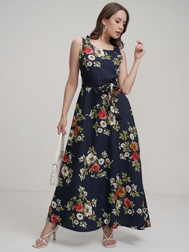 Tokyo Talkies Women Sleeveless Boat Neck Regular Fit TTJ6003091 M Black