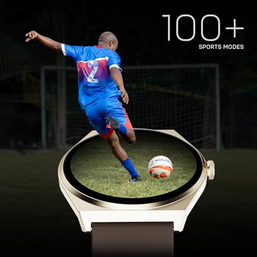 Fire-Boltt Phoenix Nova Smartwatch 1.43” Slim Super AMOLED Display, 466x466 Pixel Always-On Display, Bluetooth Calling, Health Tracker for Men & Women Earth Brown