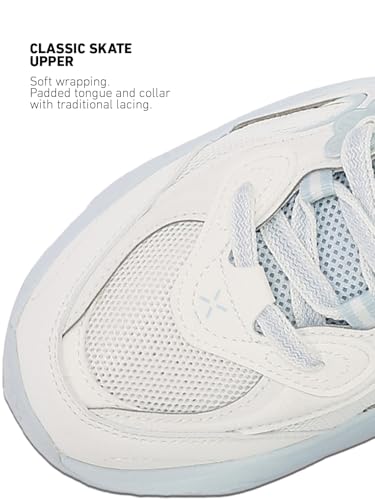 XTEP Women Casual Sneakers Everyday Comfort Walking Shoes Canvas White/Moonstone Blue