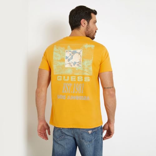 GUESS Burned Caramel Printed Round Neck Short Sleeves T-Shirt