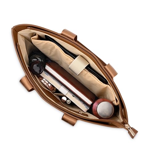 Fastrack Solid PU Zipper Closure Women's Casual Tote Bag (Brown, LARGE)