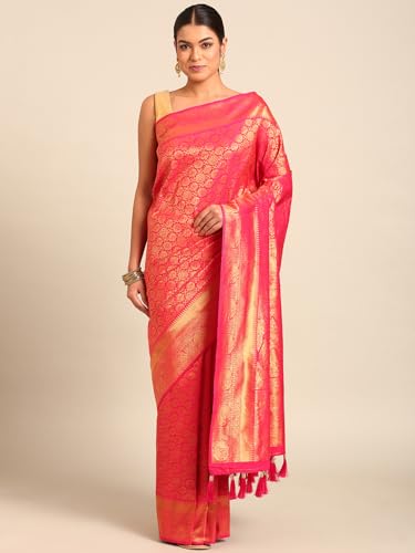 MOHEY Rani Art Silk Zari Weave Saree for Women