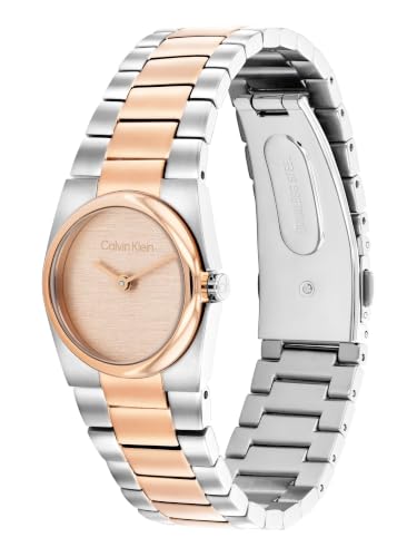 Calvin Klein Ck Unite Qtz Basic Slim Carnation Gold Tonneau Dial Women's Watch- 25100124