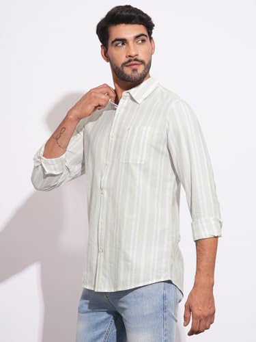 Being Human Grey Moderno Fit Regular Collar Long Sleeves Men's Shirt Clothing