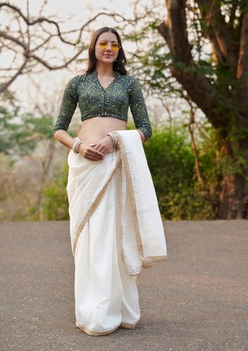 S SALWAR STUDIO Blue Ajrakh Pure Cotton Printed Readymade Blouse