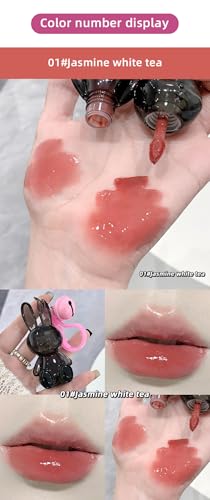 Gege Bear Black Rabbit Lip Gloss for Women – Ultra-Glossy, Hydrating & Lightweight Lip Glaze for a Radiant Pout – Achieve a stunning shine with this non-sticky, nourishing formula that combines the best of lip balm and lipstick (03-SWEET HONEYDEW, 1.8g)