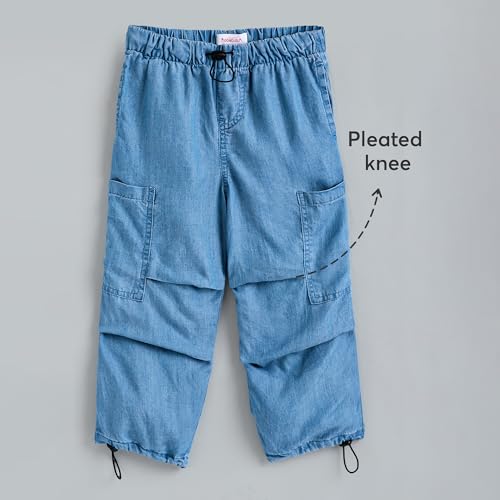 Hopscotch Girls Solid Print Blue Jeans for Ages (3-4 Years)