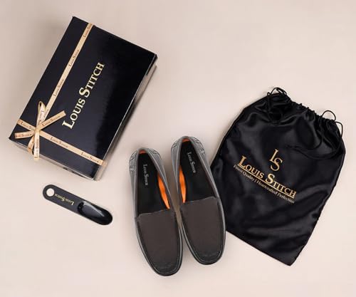 LOUIS STITCH Men's Brunette Brown Slip-On Loafers | Ultra Lightweight Slip-On Solid Formal Shoes for Men | Loafers with All-Day Comfort | LSFLPDMPUBB | UK-9
