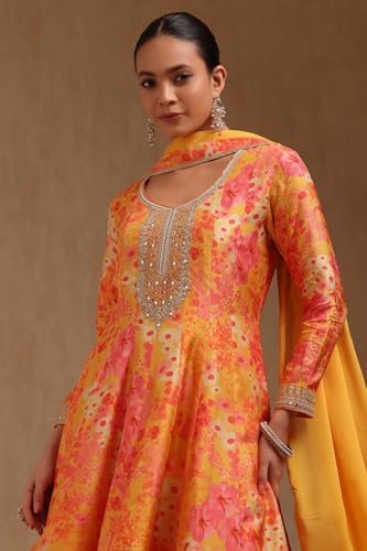 Soch Women's Dola Silk Salwar Suit Set (SMUA5CD2310_Mustard