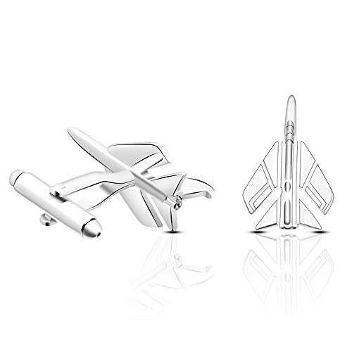 Peora Executive Airplane Cufflinks for Men Chrome Shirt Business Wedding Corporate Gift