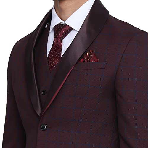blackberrys Hildo 6X Check Suits in Wine(Size: 36)