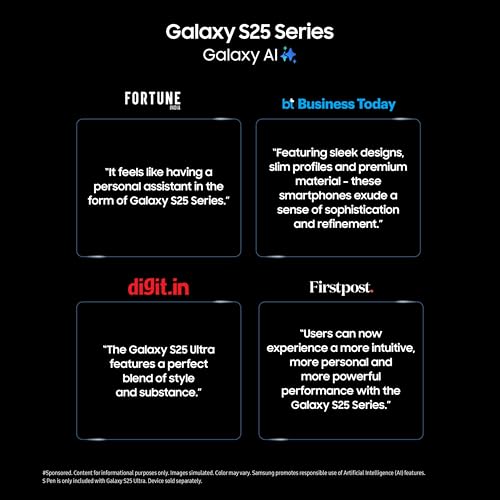 Samsung Galaxy S25 Ultra 5G AI Smartphone (Titanium Black, 12GB RAM, 256GB Storage), 200MP Camera, S Pen Included, Long Battery Life