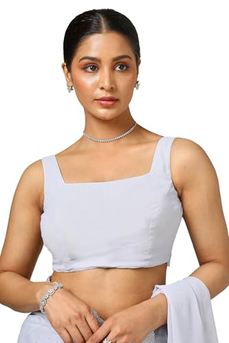 Soch Womens Grey Georgette Saree With Stone Work