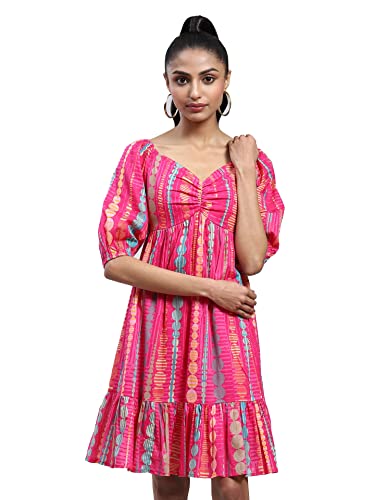 Label RITU KUMAR Pink Printed Short Dress