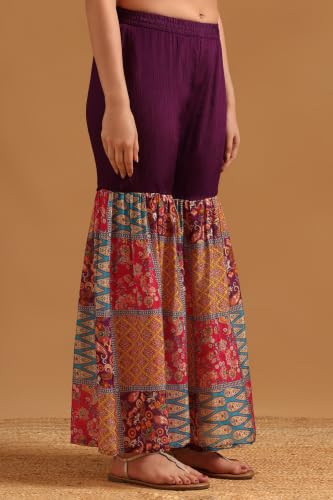 Soch Womens Purple Viscose Blend Ethnic Motifs Salwar Suit With Sequin