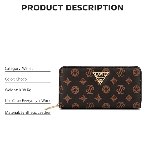 Lavie Signature Women's Mono Berlin Zip Wallet |Gift for Women