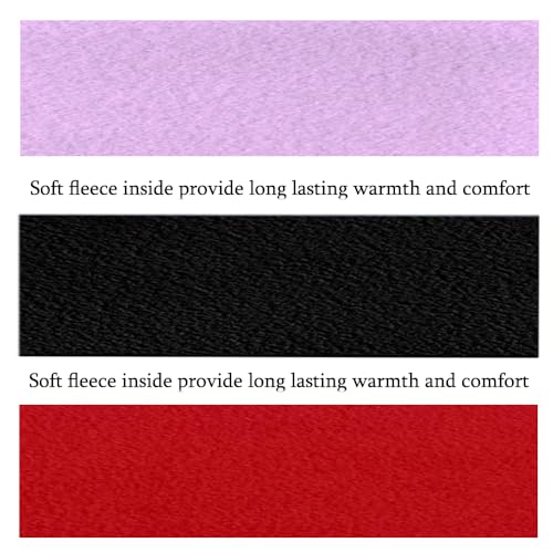 CLAP Unisex Baby Winter Warm Pants Kids Fleece Pajamas Leggings Set of 3 (3-4 Years, Purple Black Red)