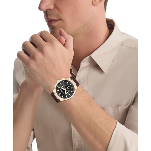 Calvin Klein Distinguish Qtz Multifunction Black Round Dial Men's Watch|Leather Material|Multi Color Band - 25200507