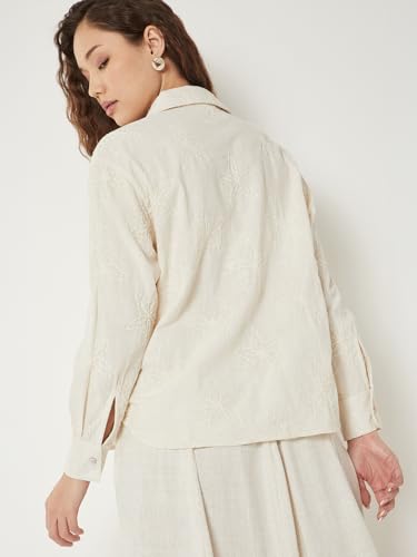 Max Women Embroidered Shirt (Beige_M)