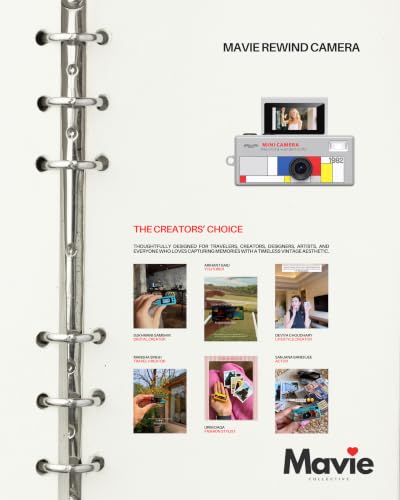 Mavie Rewind Mini Digital Camera | 1080P HD Pocket Digital Camera with Flip Screen | Compact Camera for Travel, Photography, Vlogging & Aesthetic Content