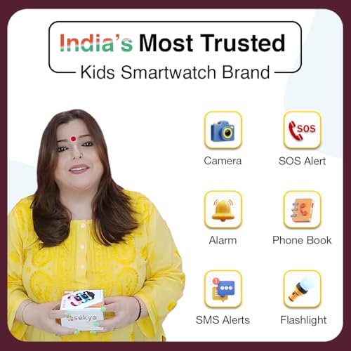 sekyo S2 Pro Kids Smartwatch for Boys & Girls, Calling Smart Watch for Kids with Location Tracker, Camera, SOS & Safe Zone Alert, Remote Monitoring, Family Chat, App Control