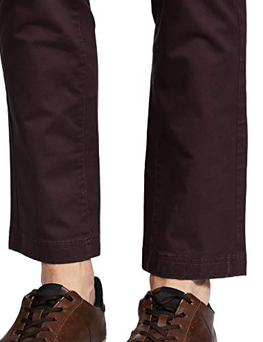 Indian Terrain Men's Slim Fit Casual Trousers (ITMTR00284_Burgundy_38W x 33L)