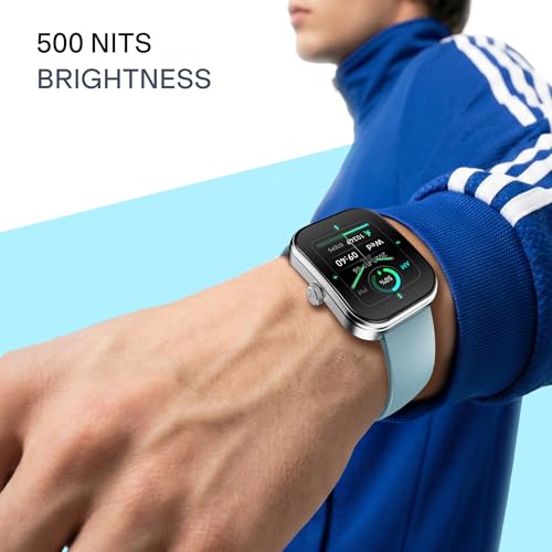 boAt Wave Sigma 3 Curv Smartwatch with 2.01” (5.33 cm) Immersive Curved Display, Metallic Finish, Functional Crown, BT Calling, Sleep, Stress, Heart Rate & SpO2 Monitoring, SOS, IP68 (Cyan Blue)