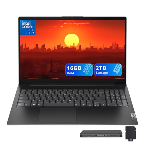 Lenovo V15 Gen 5 15.6" FHD Laptop, Intel Core 7 240H, 16GB DDR5, 2TB Storage(1TB SSD+1TB Docking Station Set), Intel Graphics, Numeric Keypad, HD Webcam, Wi-Fi 6, Win 11, Black