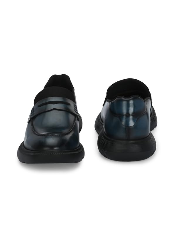 HITZ Men's Blue Leather Semi Formal Shoes - UK 7