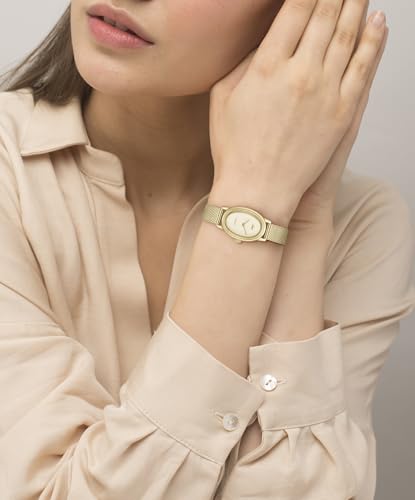 Lacoste Lacoste Parisienne Qtz Basic Light Gold Oval Dial Women's Watch- 2001453