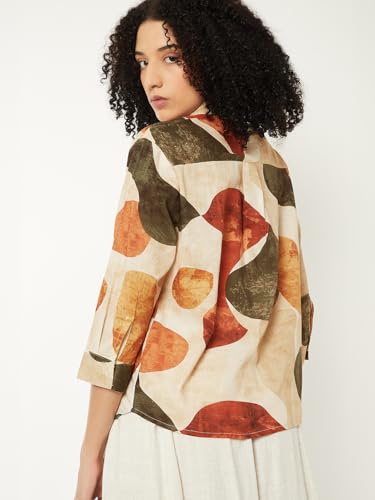 Max Women Printed Shirt(Off White_XL)