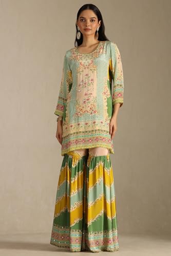 Soch Women's Crepe Salwar Suit Set (OWA5CD22212_Powder Blue