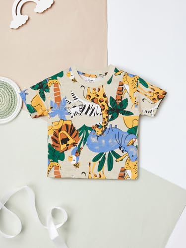 Max Boys Printed Shorts Set (Yellow_18-24 M)