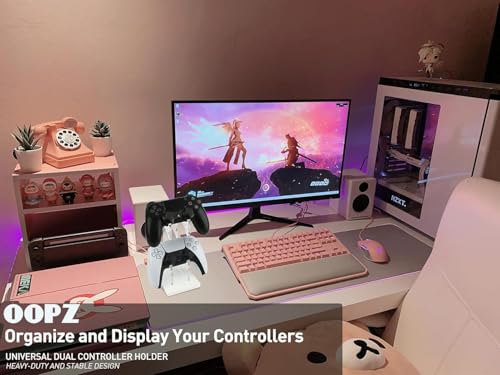 OOPZ Dual game pad Controller Holder Gaming Accessories, Suitable for Almost All Controllers, Controller Stand for Xbox ONE PS4 PS5 STEAM PC (Crystal Clear)