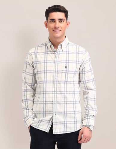 U.S. POLO ASSN. Tailored Fit Button Down Shirt (USSHT2416_Beige_46)