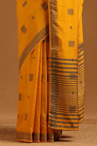 Soch Womens Yellow Art Silk Woven Design Saree