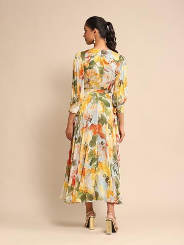 Ritu Kumar Blue Floral Print Dress
