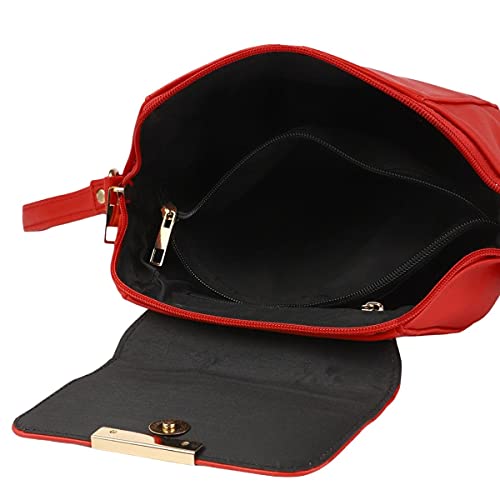 ACCESSHER stylish trendy Red Solid Sling Bag for girls and women
