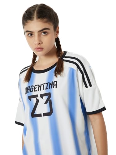 Max Women Argentina Oversized Sports T-Shirt (Blue_XS)