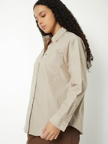 Max Women Striped Shirt (Brown_M)