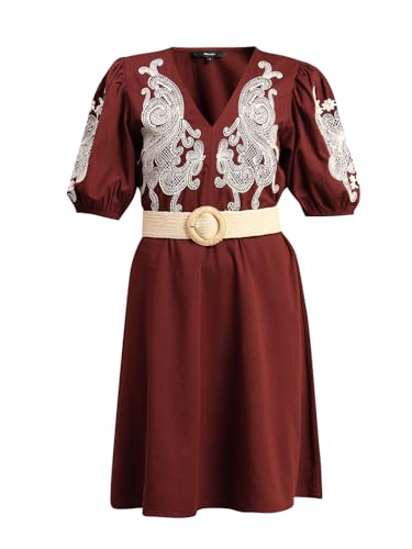 VERO MODA Women's Fit and Flare Brown Dress