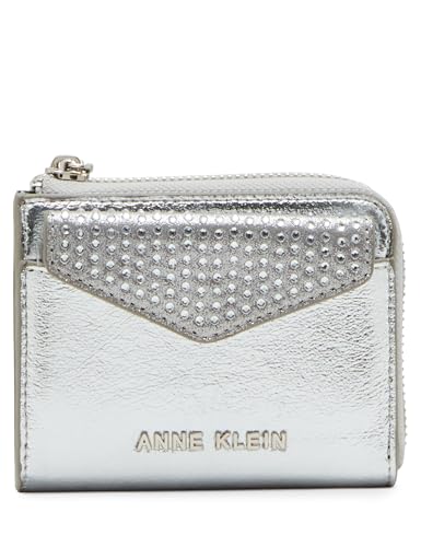 Anne Klein Women's AK 2 Piece Gift Set with Card case and Removeable Insert, Silver, X-Small, Silver, X- small, Ak 2 Piece Gift Set With Card Case and Removeable Insert