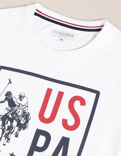 U.S. Polo Assn. Brand Print Crew Neck T-Shirt White