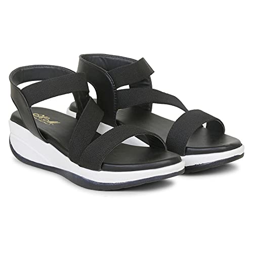 H.M. Flat Sandal, Slipper For Women's And Girl's (BLACK, 7)