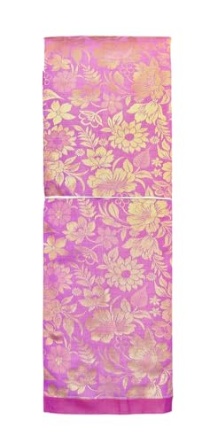 VFCollections Women's Kanchipuram Silk Pure Pattu Sarees- No Border/Zero Border - Teen & Mid age With Blouse (VFC263-6)